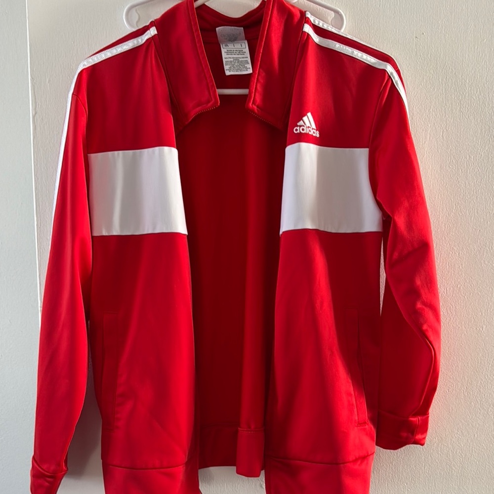 Adidas Red and White Track Jacket